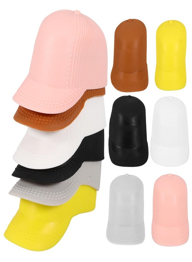 JOINPAYA Mini Doll Hats: 12pcs Miniature Dollhouse Plastic Baseball Caps 11 inch Doll Dress Up Accessories Crafts Mini Tea Party Tiny Hats for Girl - Image 1